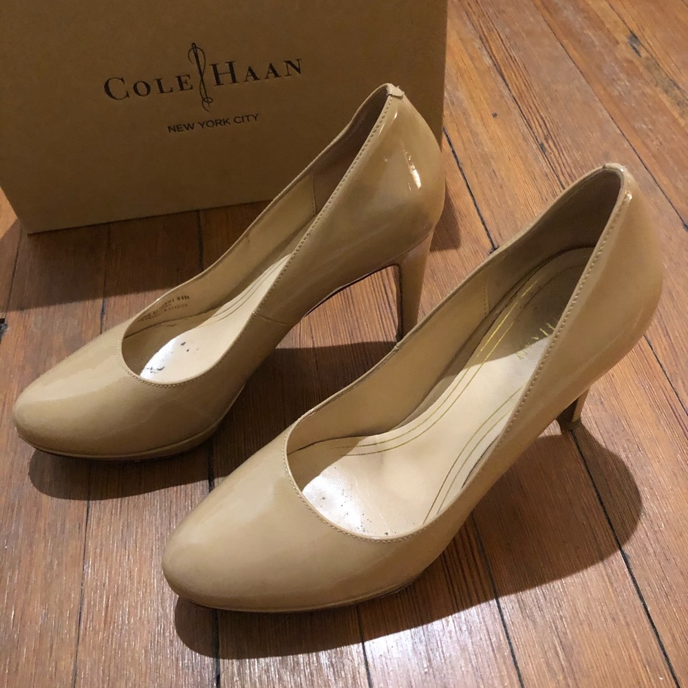 Cole Haan Nude Patent Leather Pumps